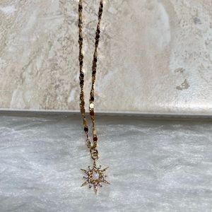 Gold Plated Opal Star Pendant Necklace